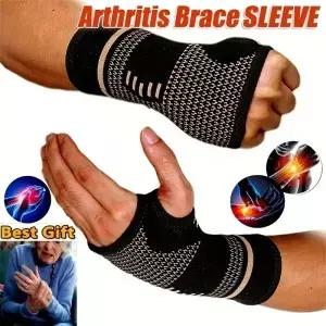 새로운 1Pcs 구리 섬유 Bracer 손목 탄성 스포츠 붕대 팔찌 핸드 지원 받침대 랩 테 피트 Powerlifting