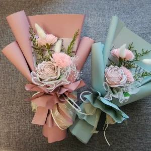 [라인카네이션 3송이] 어버이날꽃다발 부모님선물 스승의날 비누꽃다발