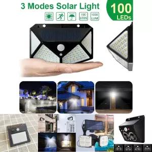 LED 태양광 센서등 100구 (1000루멘) / 벽등 정원등 야외조명 센서조명 모션센서 3단계스위치 생활방수