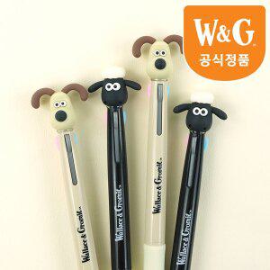 웰레스와 그로밋 볼펜 강아지 캐릭터 학용품 3색 멀티펜