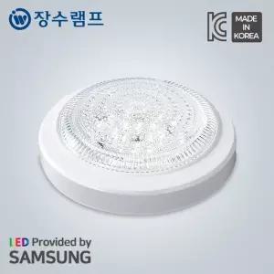 장수램프 LED 원형 직부등 15W 현관 베란다 계단 조명 국산 삼성칩