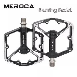 MEROCA 초경량 밀폐형 베어링 페달 미끄럼 방지 Al 합금 다중 사양 도금/MTB BMX 도로 자전거용 검정색