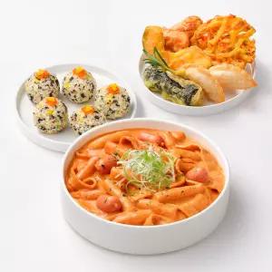 [삼첩분식] 로제떡볶이 + 모둠튀김 A + 셀프 날치알 주먹밥