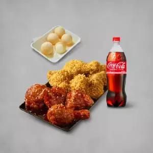 [BBQ] 황올반+BBQ양념반+크림치즈볼+콜라1.25L