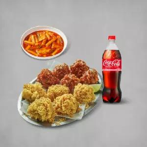 [BBQ] 황올반+BBQ양념반(순살)+떡볶이+콜라1.25L