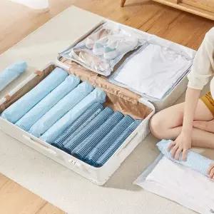 ( )여행용 휴대용 진공 압축팩 대형 70X50cm 옷비닐팩 트래블백 캐리어정리백 옷압축파우치 여행용파우치