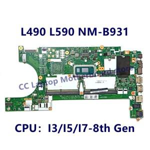 I3/I5/I7-8세대 CPU가 탑재된 레노버 씽크패드 L490 노트북 마더보드용 NM-B931 메인보드 100% 완전히 테스