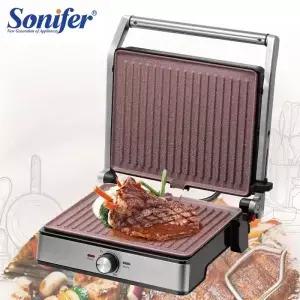 바베큐 전기 접촉 그릴 철판 및 파니니 프레스 주방 무연 베이킹 180 도 열림 Sonifer