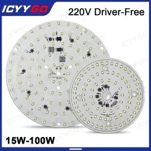 1개 LED 패널 조명 AC220V 드라이버가 필요 없는 15W 18W 24W 40W 80W 100W 천장 광원 광장 원형 PCB 보드