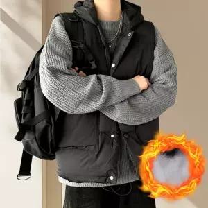 밀로 초경량 베스트 후드 패딩