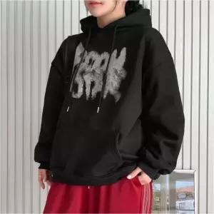 스트릿 기모 3컬러 겨울 프린팅 3색 가을 여성 후드티 배색후드 후디