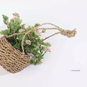핑크바인 조화바구니 화동바구니 벽걸이장식pqr480