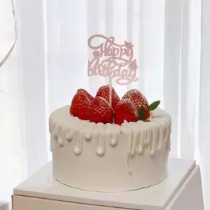 케이크 장식 생일축하 플라워 토퍼 세트