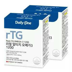 데일리원 리얼 알티지 오메가3 1200 1310mg X 60캡슐 2통