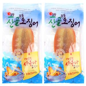 영동산골오징어 가마솥 사우나 찜오징어 몸통230g 2봉