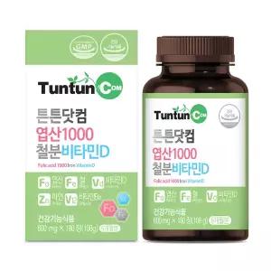 튼튼닷컴 엽산1000철분비타민D 600 mg X 180 정(108 g)