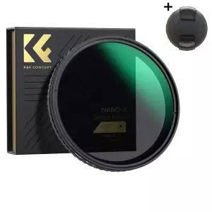 K&F Concept 77mm NANO-X 슬림 가변 ND2-32 필터 __ X 크로스 방지 (캡포함) 8K AGC Japan Glass