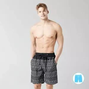 [하프클럽/베이직 엘르]베이직엘르 남성인 모노톤 패턴 보드숏 비치반바지