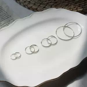 [은침] 올실버 silver92.5 파이프링 귀걸이 1쌍(2개)