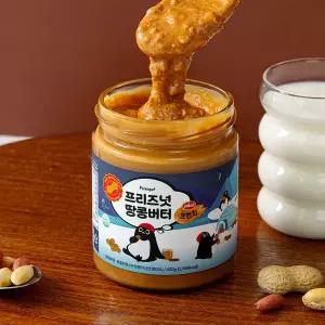 (PLUS)프리즈넛 100% 피넛버터 땅콩버터 크런치 땅콩잼 430g 1병 무가당 무첨가