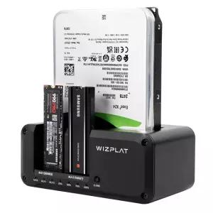 위즈플랫 HMCL5 3베이 드라이브 독 NVMe M.2 SATA HDD SSD 외장하드 케이스 복제 클론 도킹스테이션 DOCK
