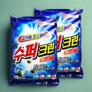 슈퍼크린 세탁세제 드럼겸용 가루세제 대용량10.5kg 2개