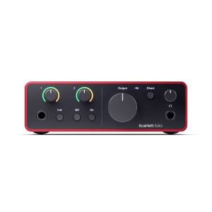 기타리스트, 보컬리스트 또는 프로듀서를 위한 포커스라이트 스칼렛 솔로 4세대 USB 오디오 인터페이스 u2014 하이파이, 스튜디오 품질 녹음 및 녹음에 필요한 모든 소프트웨어