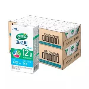 [셀렉스] 프로틴 음료 로우슈거 팩 190ml, 48개