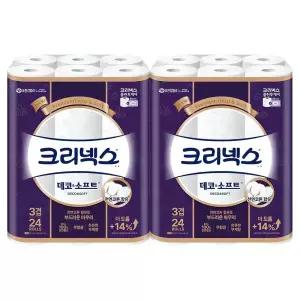 크리넥스 천연펄프 3겹 데코앤소프트, 28m, 24롤, 2개
