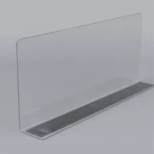 와이옐로 L형 투명 칸막이 28X12CM 자석형 1P 매대정리 냉장고정리 진열가드 아크릴파티션