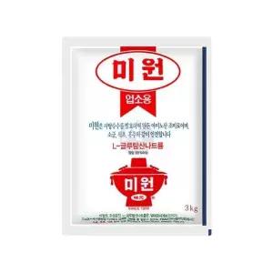 [셀러허브]대상 미원 업소용 L-글루탐산나트륨 발효조미료 3kg 대용량 업소용식자재 (S29534681)