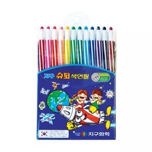 12색 슈퍼 샤프식 색연필/낱색/케이스/단품/그림/그림용/그리기/채색/색칠/미술/미술용/문구용/사무용/가정