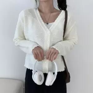 하트 펀칭볼레로 발레코어 봄아우터 리본가디건 크롭 (31605273)