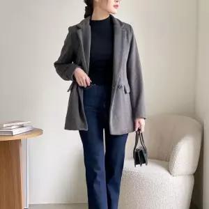 모직자켓 힙커버 출근룩 여성 싱글버튼 엑스라지 (29829606)