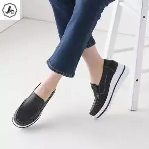 [애슬릿] 소 가죽 로퍼 여성 키높이 플랫폼 밴딩 발 편한 (41934668A)