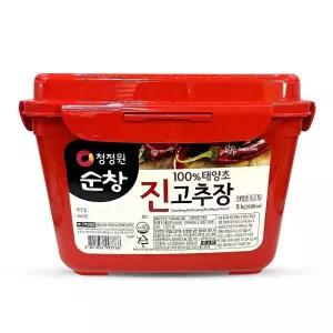 청정원 순창 100% 태양초 진 고추장 대용량 5kg 요리고추장 국산태양초고추장 비빔밥고추장 떡볶이고추장