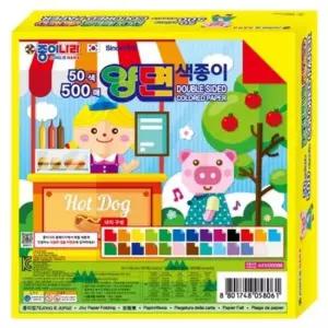 종이나라 14000 양면색종이 50색 500매 종이접기