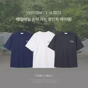 핫핑 [뒷태포인트/체형커버] 파우크 오버핏 프린팅 코튼 반팔티셔츠