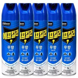 에프킬라 무향 에어로졸 600mlX5개 모기약 파리 나방 러브버그 살충제