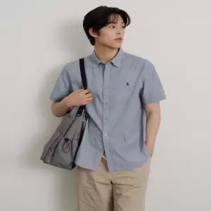 빈폴 멘 시어서커 마이크로 깅엄 반소매 셔츠 네이비 BC6465C42R