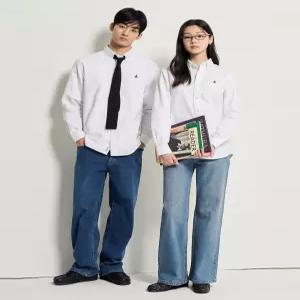 빈폴 멘 남녀공용 옥스퍼드 솔리드 셔츠 화이트 BC6164E051