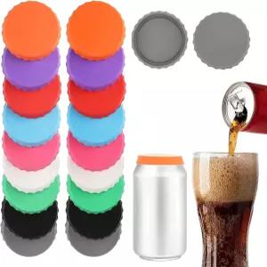 18Pcs 소다 캔 뚜껑 실리콘 재사용 가능 9가지 색상