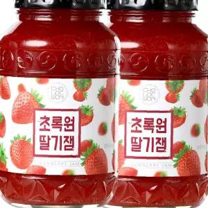 2kg 딸기잼 딸기쨈 잼 초록원 (1kg x 2병)