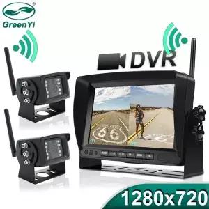 GreenYi 1280x720 고화질 AHD 무선 트럭 DVR 모니터 버스 차량용 7 나이트 비전 역방향 백업 레코더 Wifi