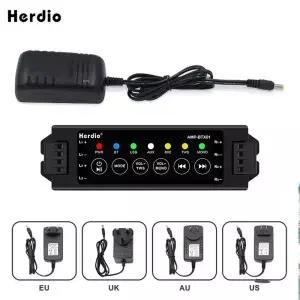 Herdio 4 방향 가정용 전력 욕실 벽 천장 스피커 용 오디오 Bluetooth 및 Aux 미니 EU/US/UK/AU 플러그