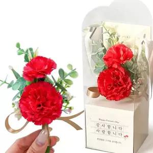 카네이션 브로치 골드리본 코사지 어버이날 스승의날