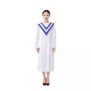 긴팔 성가대가운 합창복 성가복 M 찬양대 블루 기독교