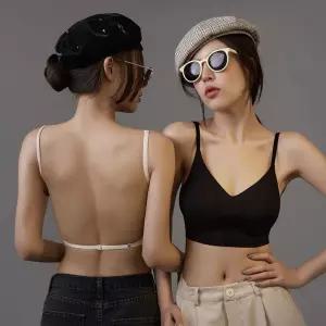 여성 심리스 노와이어 백리스 여름 속옷