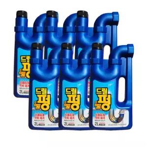 드릴펑 2L 6개 배수구 배수관클리너 뚫어뻥유분용해제 머리카락녹이는