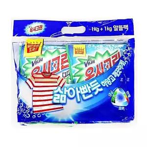 옷얼룩제거 1kg 분말제 2개입 흰옷빨래 표백 살림템 옷삶기 옥시크린 분말형 세탁제 의류관리